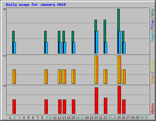 Daily usage for January 2010